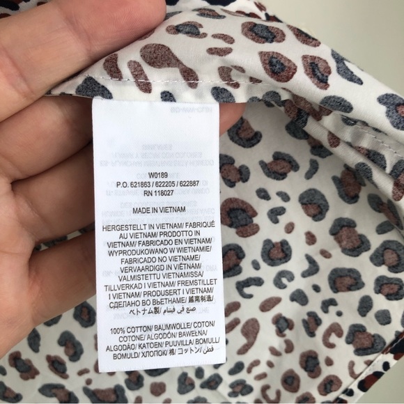 Boden size 4R Leopard Print Cotton Button Up Dress Shirt - Picture 2 of 8